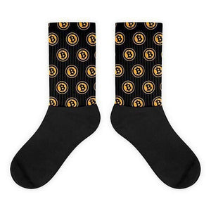 Bitcoin Sign Printed Compression Combed Cotton Dress Socks