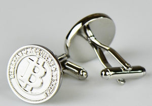 Silver Bitcoin Cufflinks