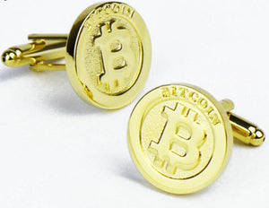 Gold Bitcoin Cufflinks
